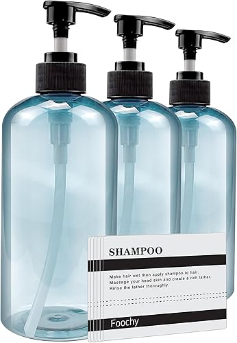 Botellas de plástico vacías con dispensador de bomba, botellas dispensadoras de jabón azul, recipientes de viaje recargables para desinfectante de