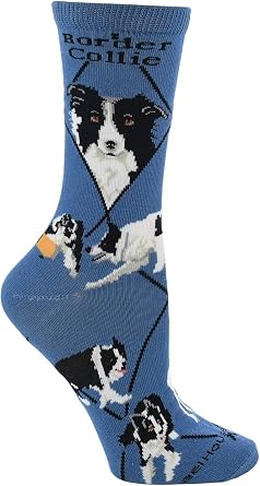 WHD Border Collie Crew Socks for Women & Men | Gift for Dog Lovers, Cute Pet Socks