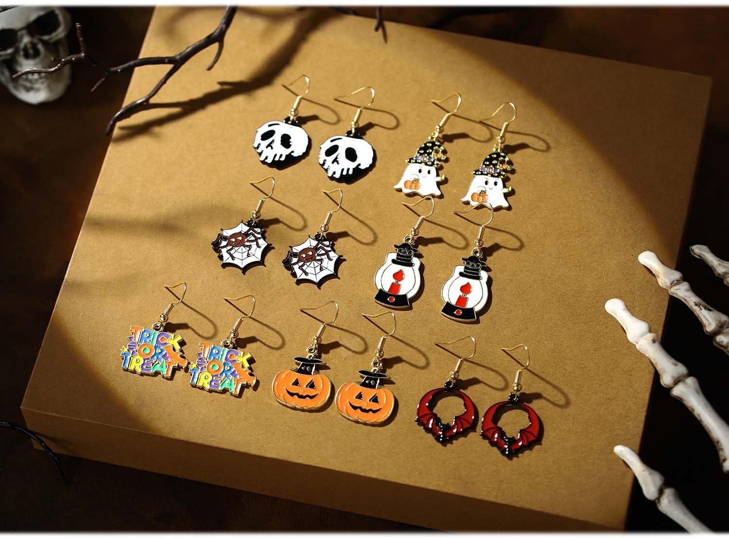 Cute Pumpkin Dripping Oil Drop Dangle Earrings Enamel Ghost Asymmetrical Earrings Studs Fun Halloween Cosplay Costume Party Earrings Jewelry for Women - Image 4