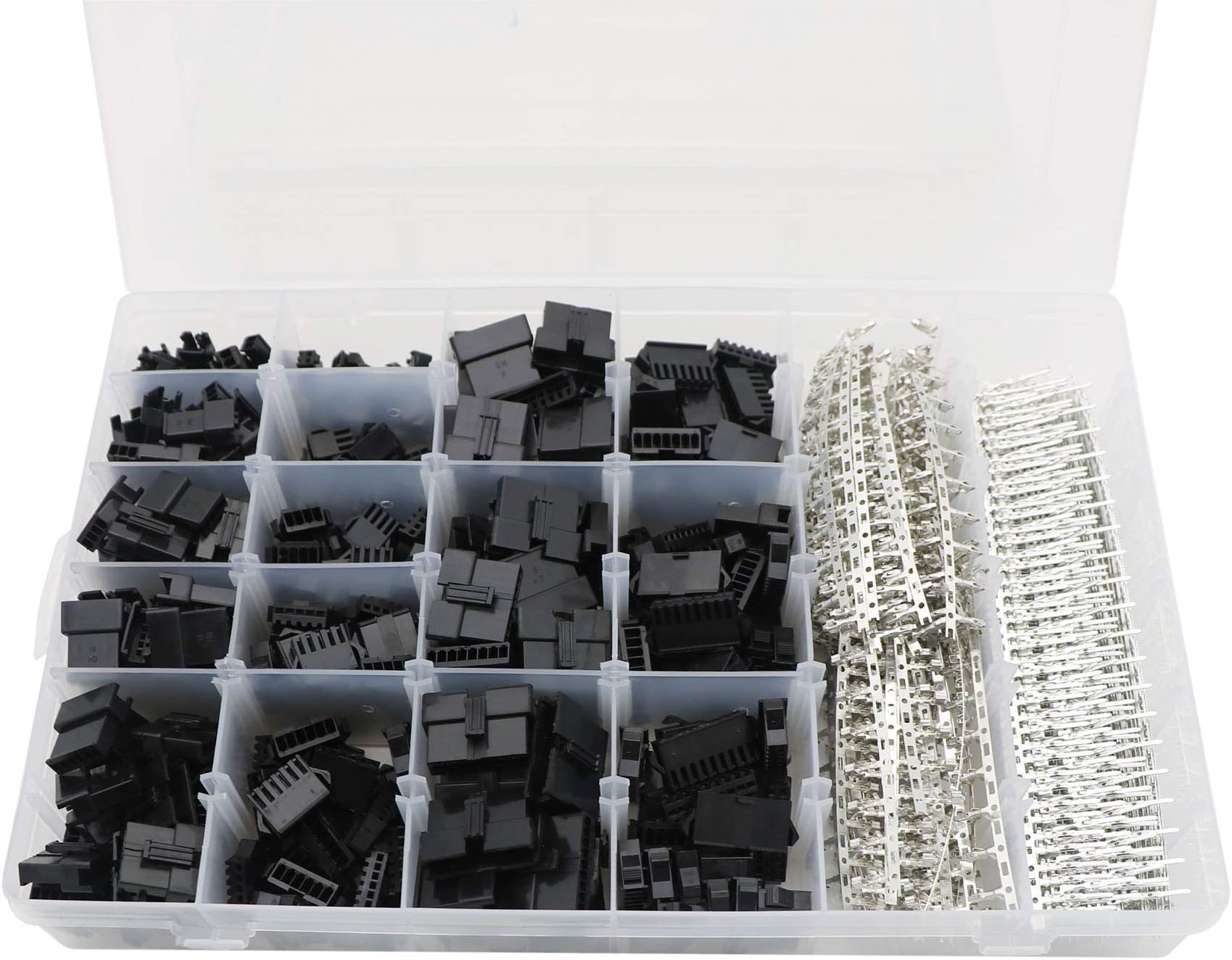 2.5mm Pitch JST-SM 2/3 / 4/5 / 6/7 / 8/9 Pin Male and Female Plug Housing and Male/Female Pin Header Connector Assortment Kit-2080Pcs