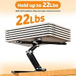 Moallia Support pour ordinateur portable 360 Base tournante, ordinateur portable Notebook Riser Support en métal pour le travail de bureau collaboratif, entièrement pliable pour un stockage facile, convient à tous MacBook, Ordinateurs portables jusqu'à 16 pouces, noir