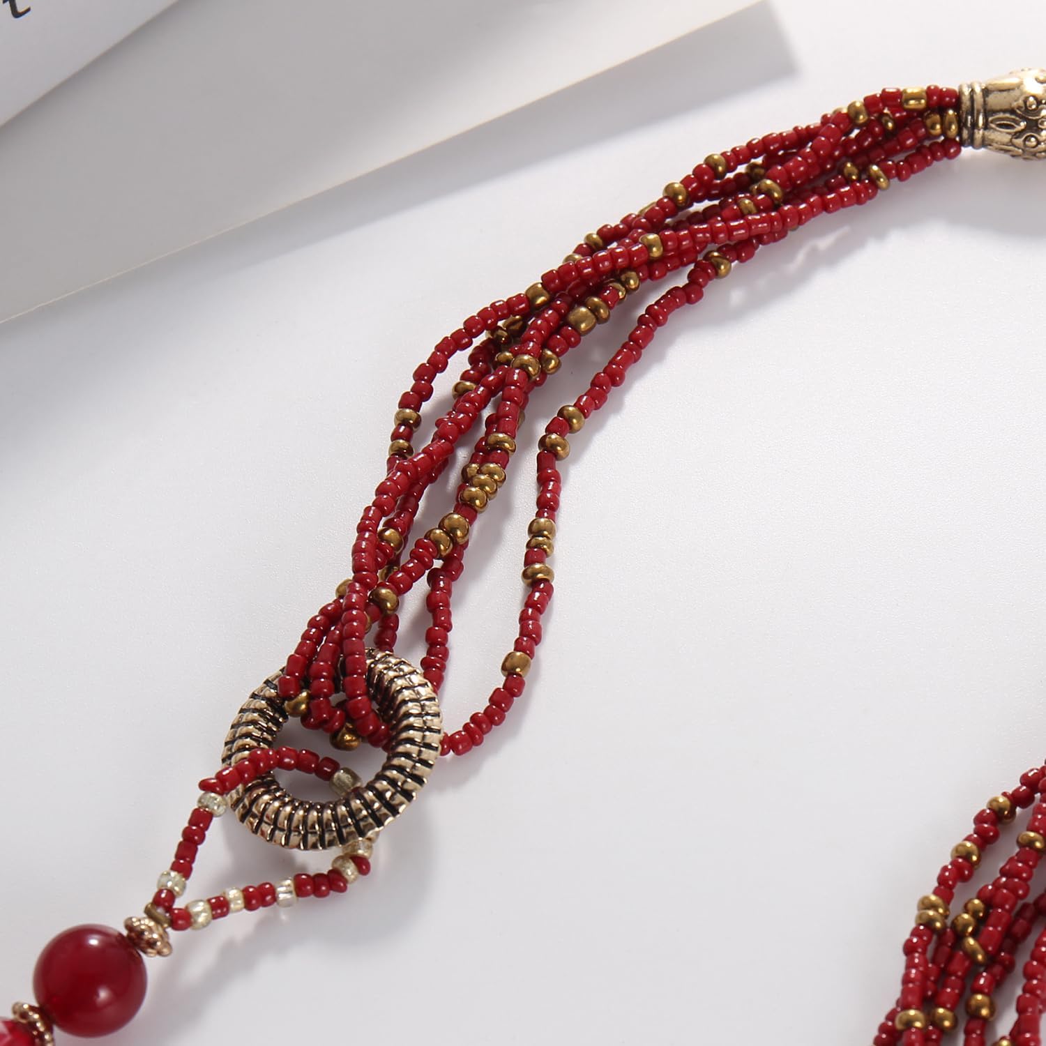 Bocar Long Beaded Necklace for Women Handmade Fashion Costume Chain Jewelry Gift - Image 5