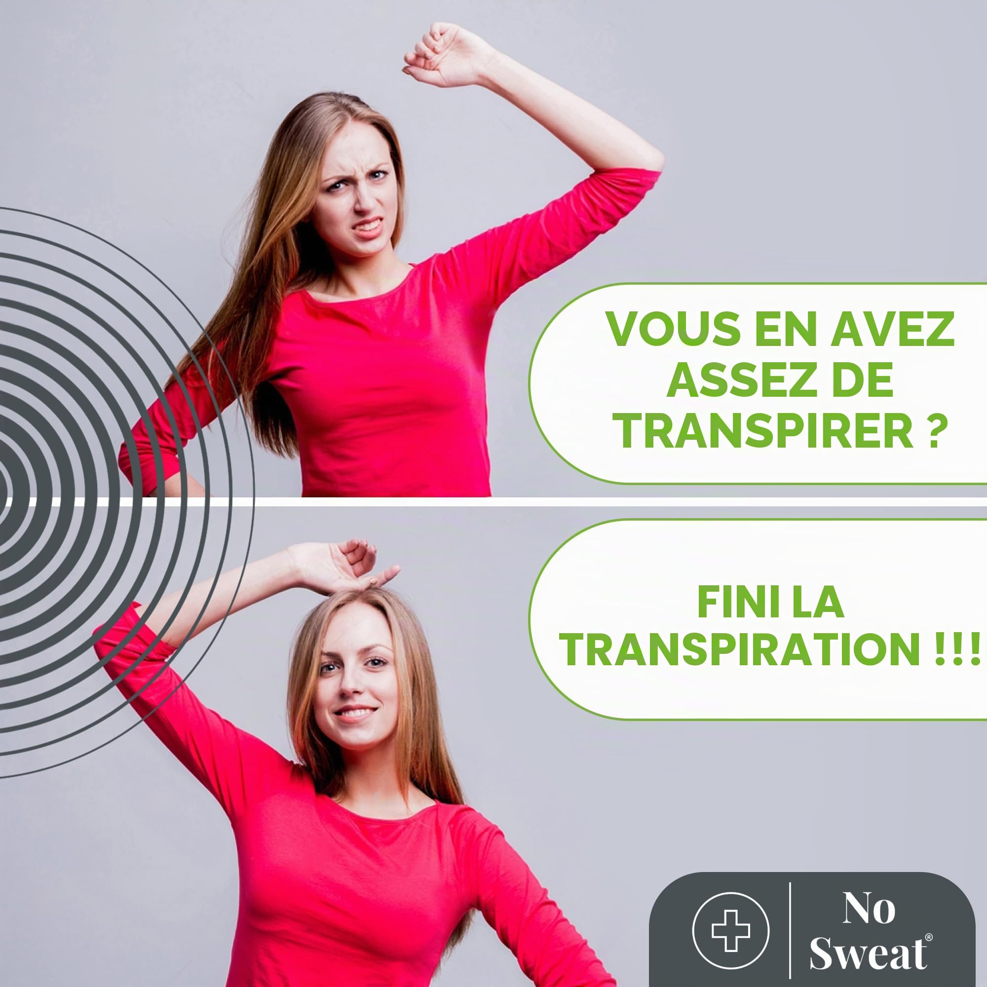 NO SWEAT Force maximale, déodorant puissant Liquide pour le traitement de la transpiration excessive et de l'hyperhidrose, dure jusqu'à 7 jours -50 ml)