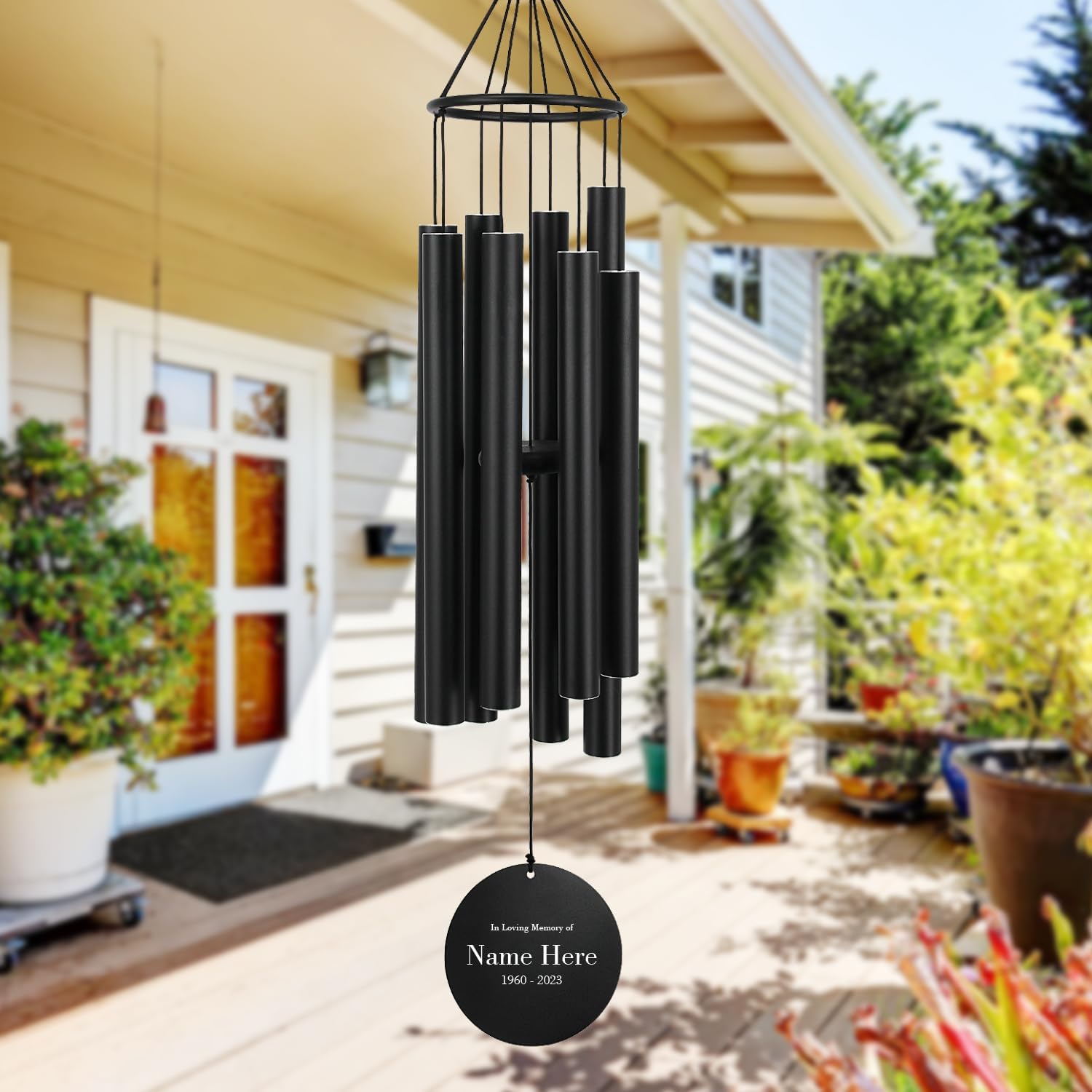 Personalized Wind Chimes Outside, Deep Tone Sympathy Wind Chimes for Loss of Loved Mom/Dad/Lover, Memorial Gifts Mourn Wind Chime for Condolences/Funeral (36inch) - Image 3