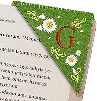Vista 80 de Marcapáginas de esquina bordado, marcapáginas personalizadas con 26 letras de diseño de triángulo de fieltro, bordado y hecho a mano para tu placer