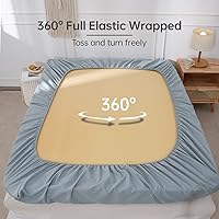 Vista 48 de Simple&Opulence Linen Fitted Sheet (1 Piece) - 14 Inch Deep Pocket Mattress Cover Natural Flax Cotton Blended Soft Breathable Bedding - Linen, Full