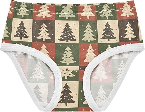 Girls' Underwear Christmas Texture Trees Toddle Brief Panties 2T A2307216