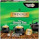 Twinings Pure Green Tea Individually Wrapped Bags, 100 Count (Pack of 1), Smooth & Refreshing, Caffeinated, Enjoy Hot or Iced, 100 Teabags