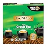 Twinings Pure Green Tea Individually Wrapped Bags, 100 Count (Pack of 1), Smooth & Refreshing, Caffeinated, Enjoy Hot or Iced, 100 Teabags