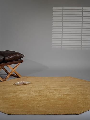 Miniatura 15 de Rugsotic Carpets Alfombra de Área Gabbeh de Lana Anudada a Mano 8'x10' Marrón Sólido L00111 Marrón,Verde,Beige,Azul / Patchwork,Camel,Carbón