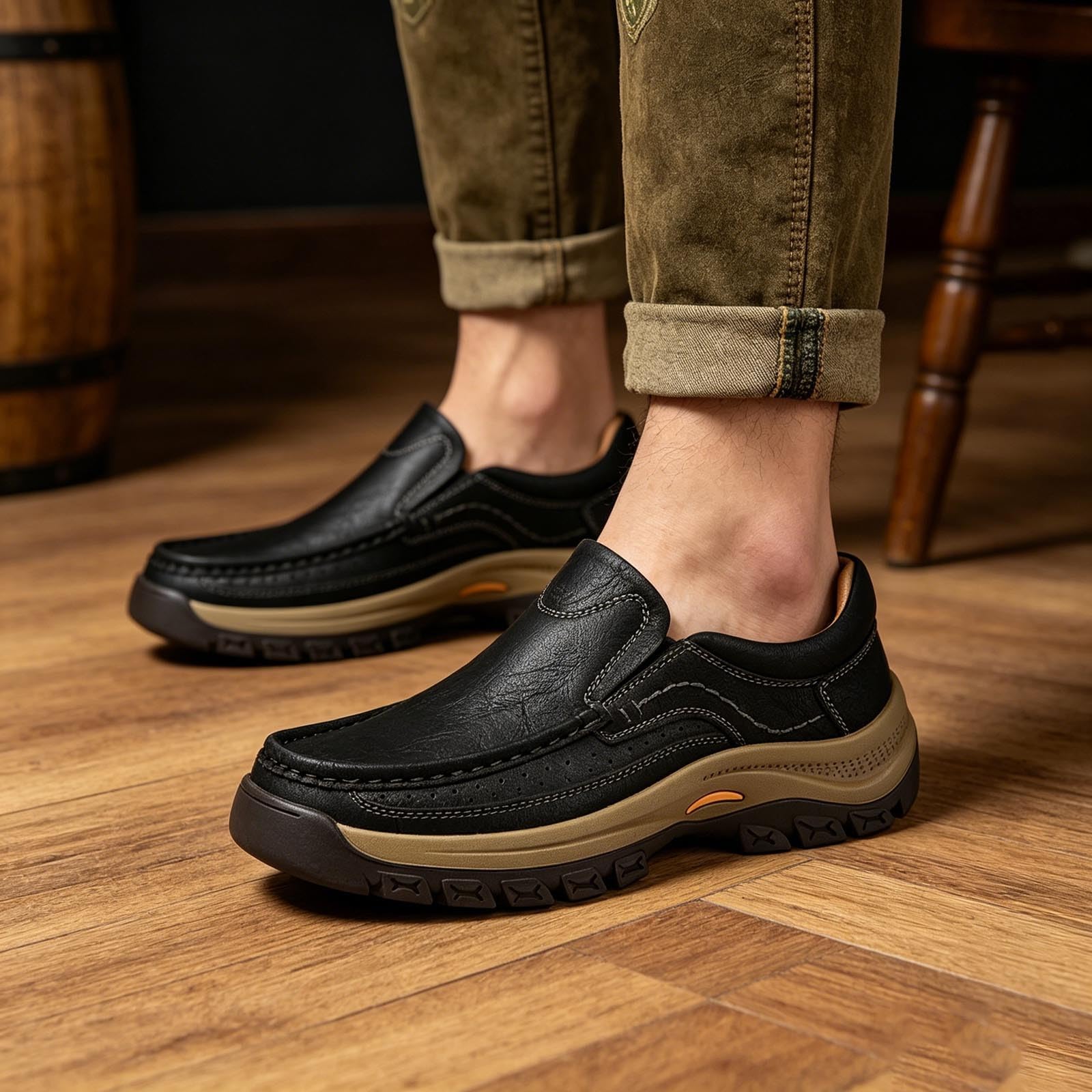Zapatillas Casuales sin Cordones con Buen Agarre y Comodidad Durante Todo el día, fáciles de Poner para el día a día, Transpirables y Modernas para Hombre Ocupado y dinámico_2