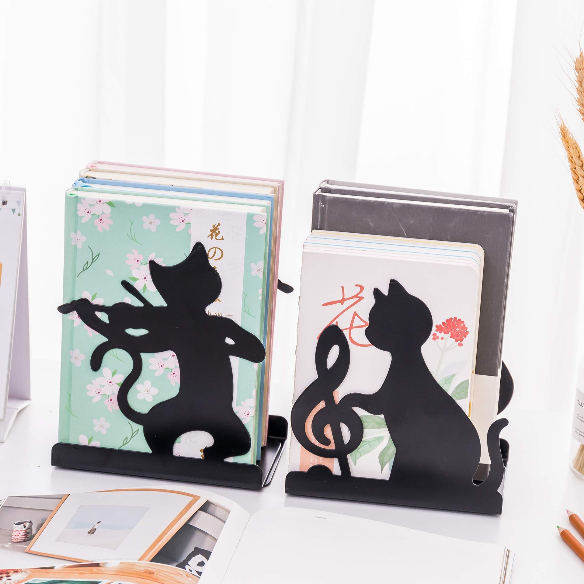 Fermalibri novità Gatto Creativo Supporto da scrivania in Metallo Studenti Bambini Bambini Fermalibri Titolare Decorazione della casa Forniture Scolastiche per Ufficio Regalo di ca