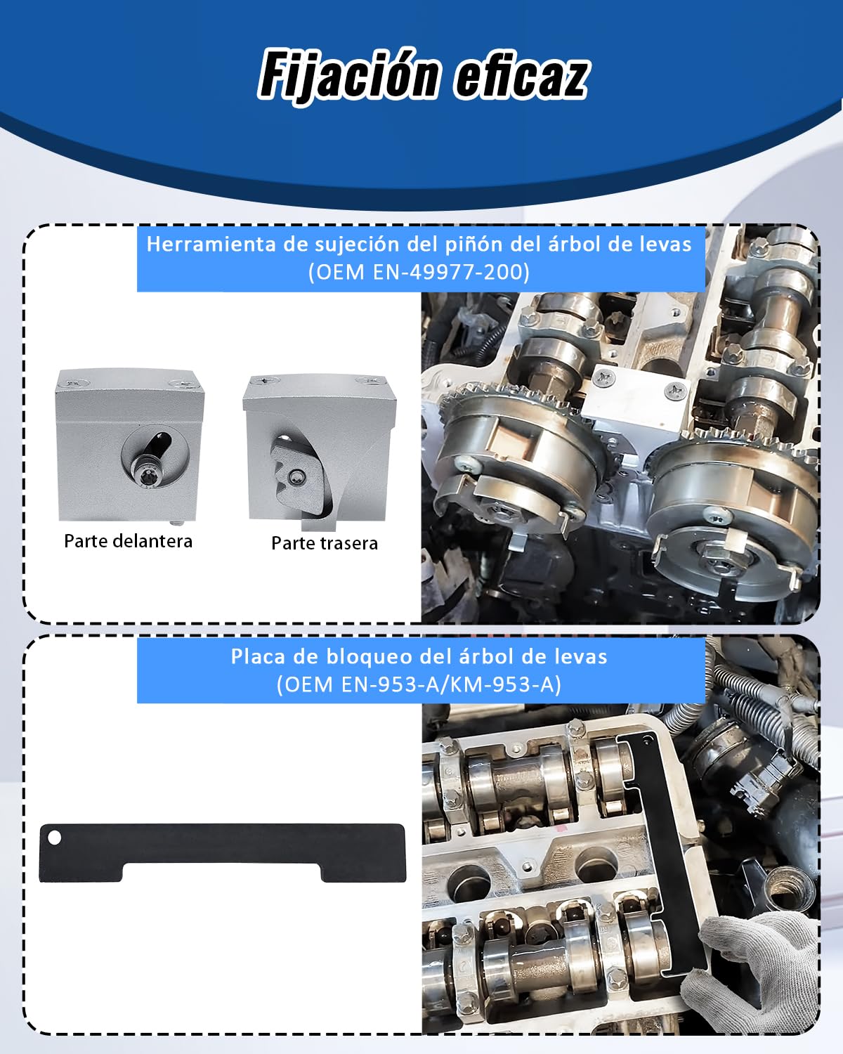 Kit Calado distribucion del Motor, Herramientas de Bloqueo árbol de levas compatibles con Chevrolet Opel Vauxhall 1.2, 1.4, reemplaza OEM EN-49977-100, EN-49977-200, EN-499-78, EN-953-A