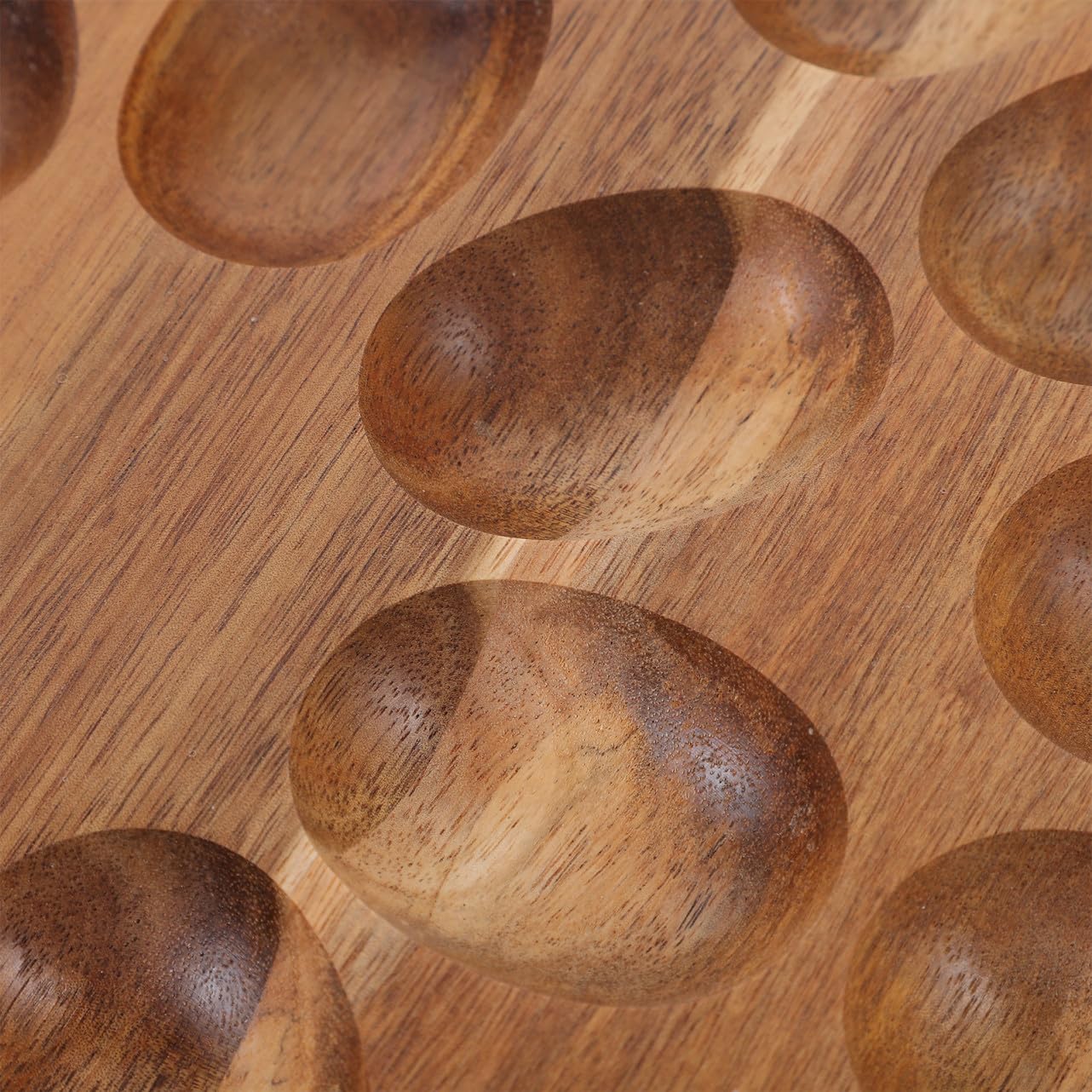 Wooden Deviled Tray Rustic Holder for Easter Celebrations Acacia Wood Storage for and Practical Kitchen Accessory