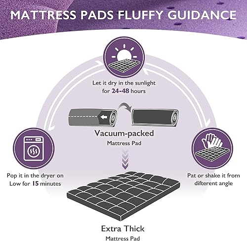 Miniatura 7 de BDEUS Cubrecolchón de espuma viscoelástica de doble capa de 4 pulgadas, tamaño Queen, espuma viscoelástica de gel refrescante de 2 pulgadas más