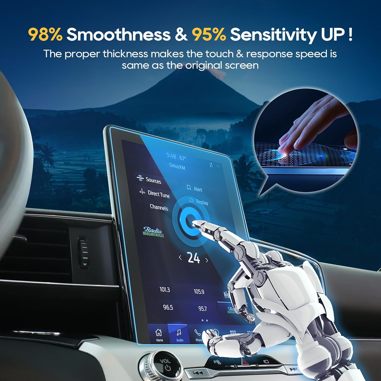 For 2024 Ford Explorer Screen Protector 2020-2024 Explorer (ST/ST-Line/Limited/Timberline/King Ranch/Platinum) 10.1 Inch Navi Touchscreen [HD Glass]Explorer Accessories Anti-Fingerprint 9H Glass