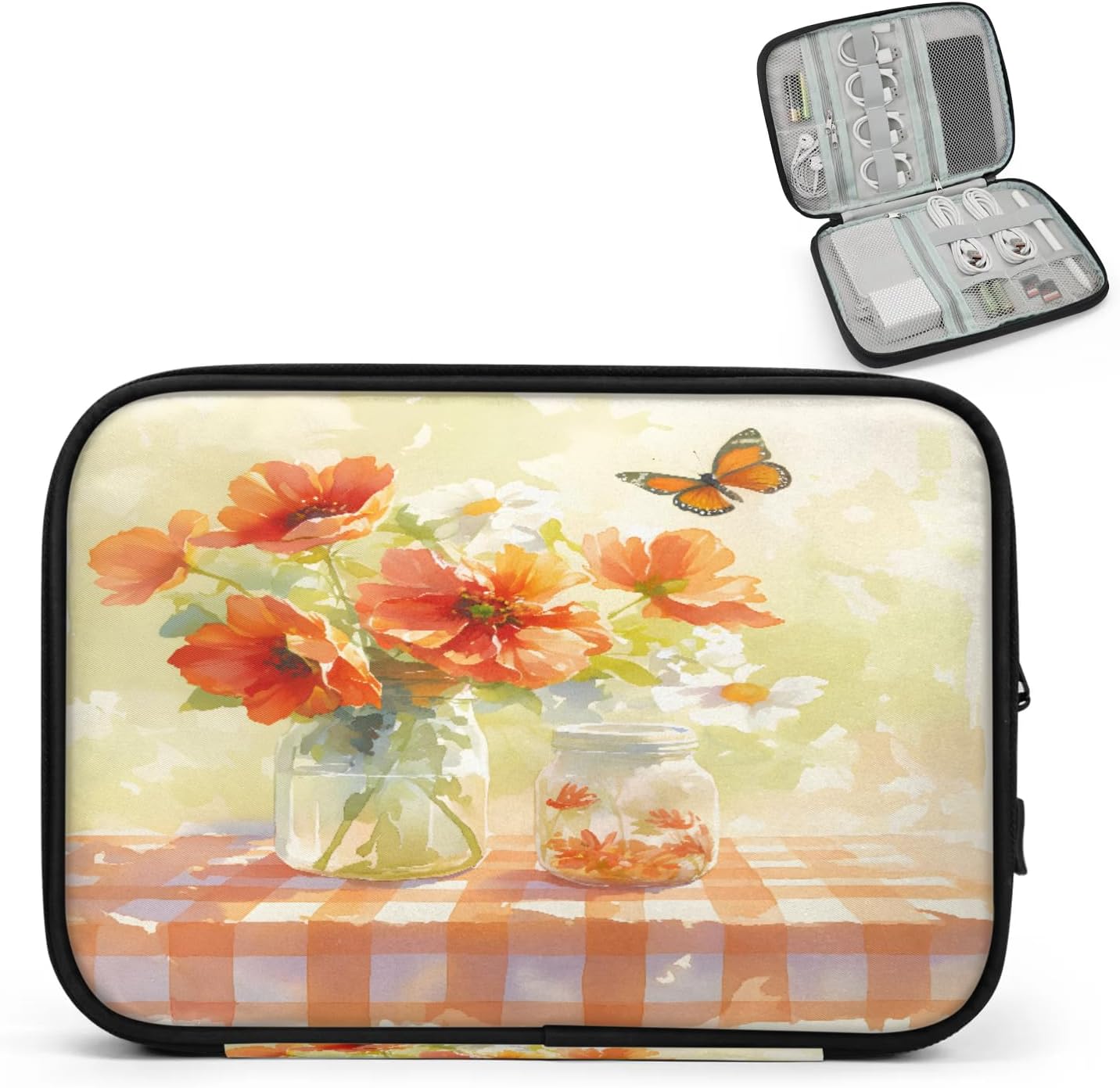 Farmhouse Floral Cable Storage Bag