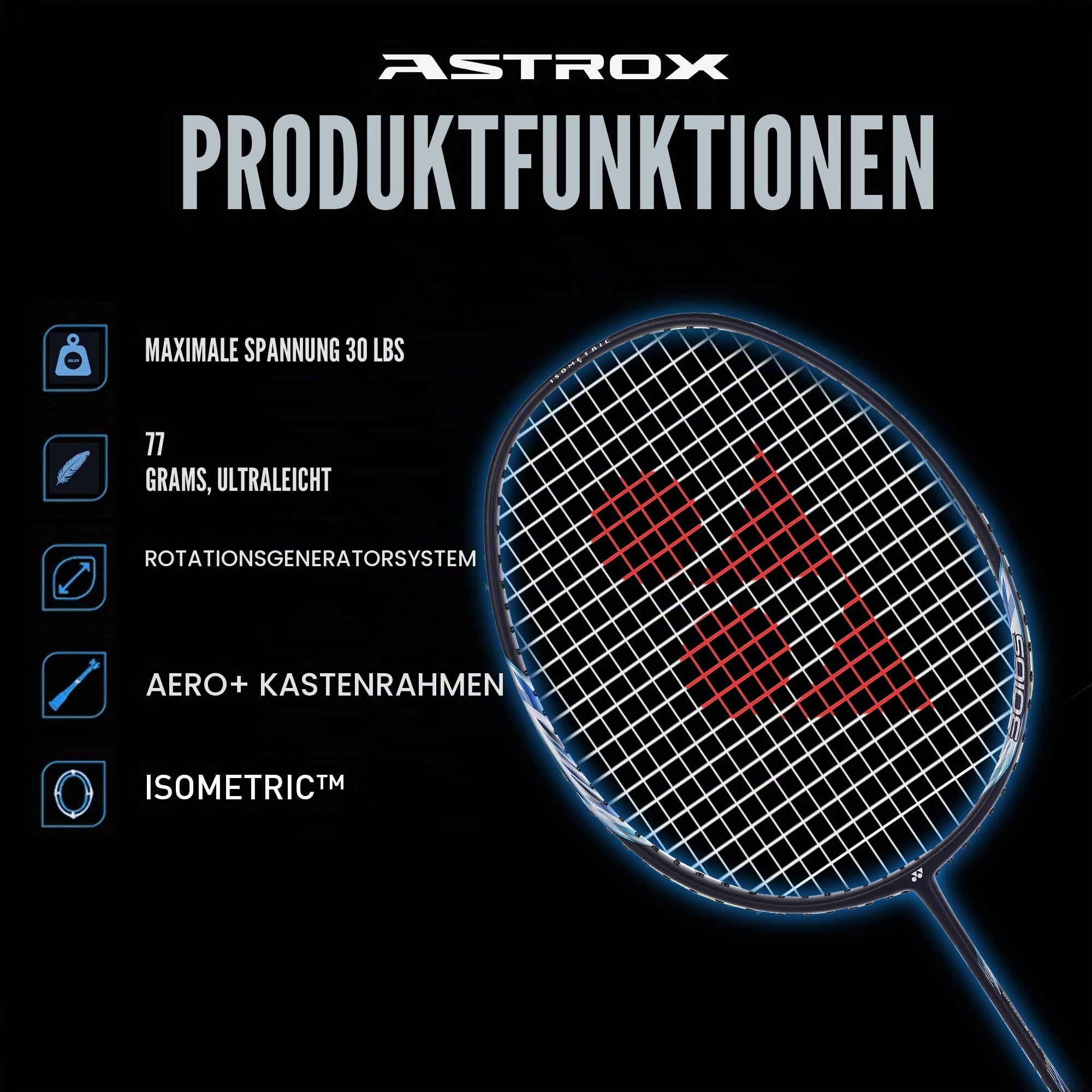 YONEXYONEX Astrox Smash Badminton Racket, Black/red