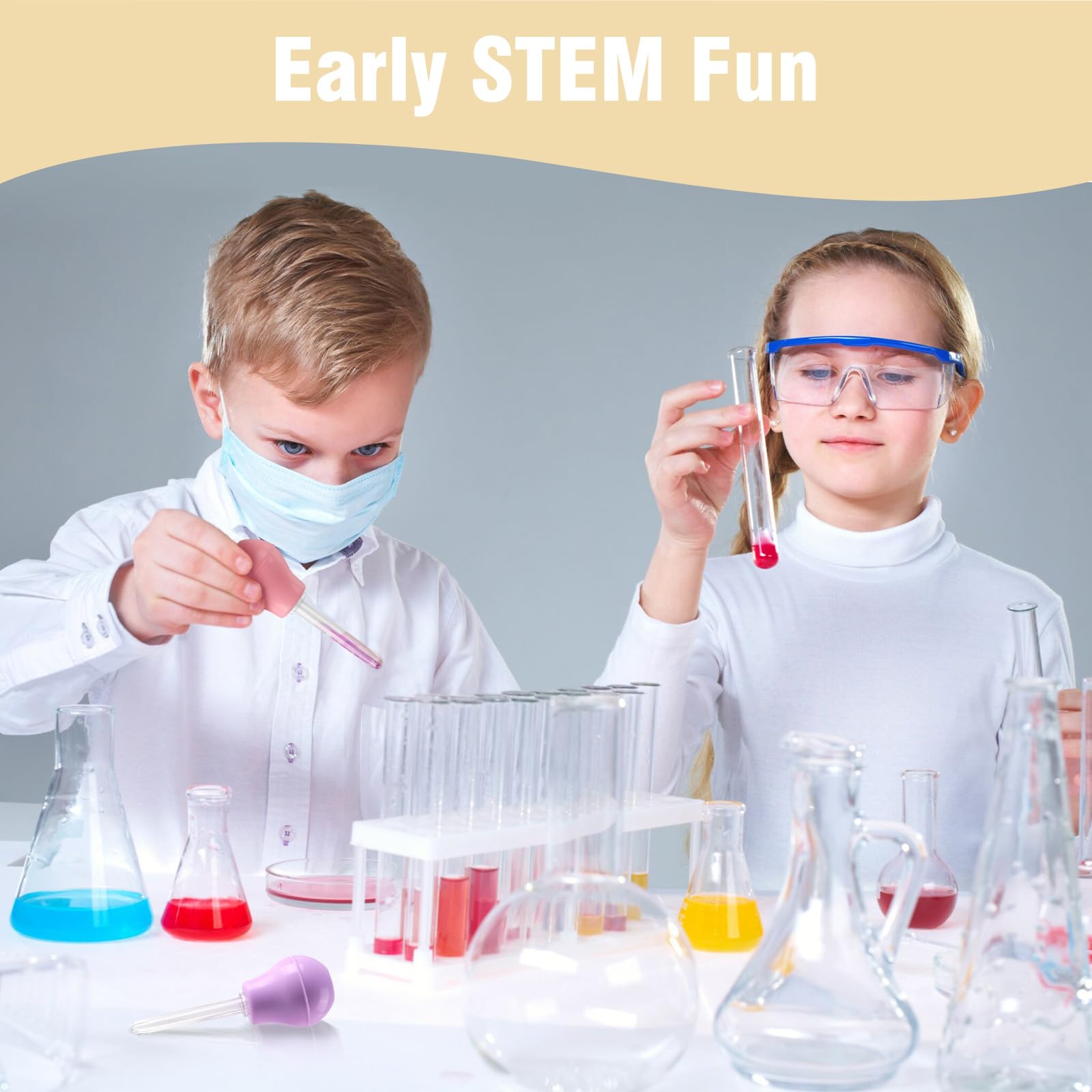 niCWhite 6pcs Colorful Eye Droppers for Kids Jumbo Silicone Plastic Liquid Droppers Sensory Play Toys Pipettes, Ages 3+ - Image 4