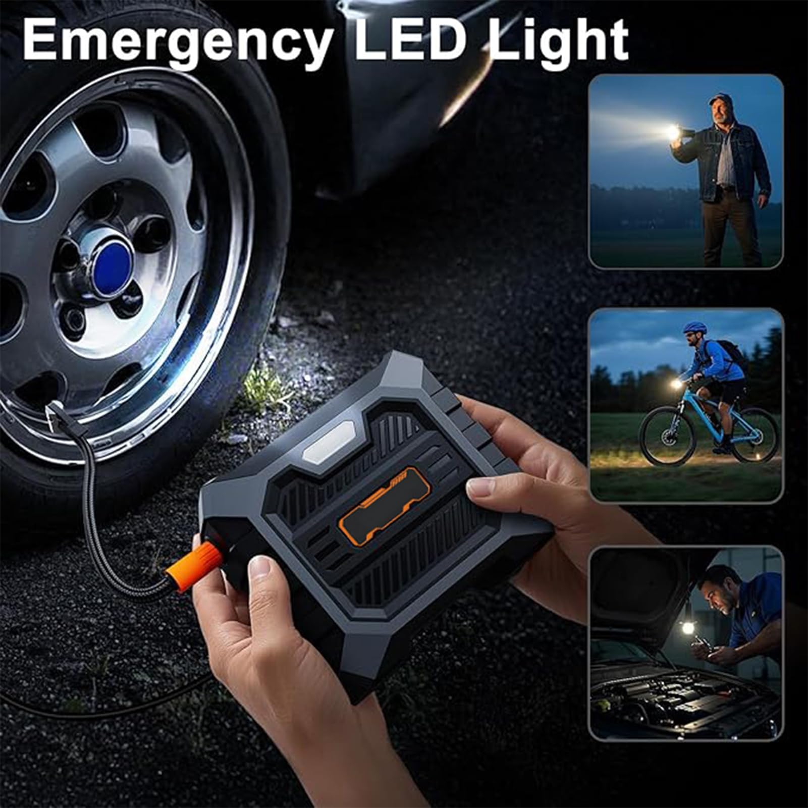 Compressore d'aria portatile per pneumatici, con display digitale automatico e spegnimento automatico, 150 psi, per berline, SUV, moto, minivan, pick-up