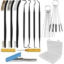 7 Pcs Carburetor Cleaning Kit, Includes 3 Double-headed Brush 23 Needles 5 Nylon Brushes 1 Scraper and 4 Cleaning Hooks for Motorcycle Moped Welder Carb Spray Gun