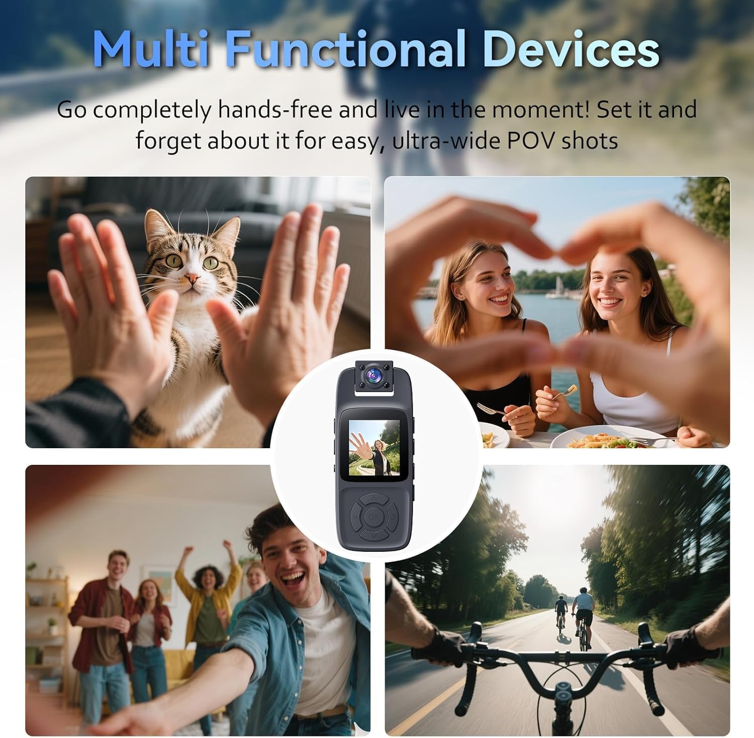 4K Mini Body Camera Video Recorder with 180° Rotation Lens,WiFi Action Camera for Real-Time Viewing,Infrared Night Vision POV Cam,Wearable for Outdoor Sports,Cycling,Hiking and Travel(128G)