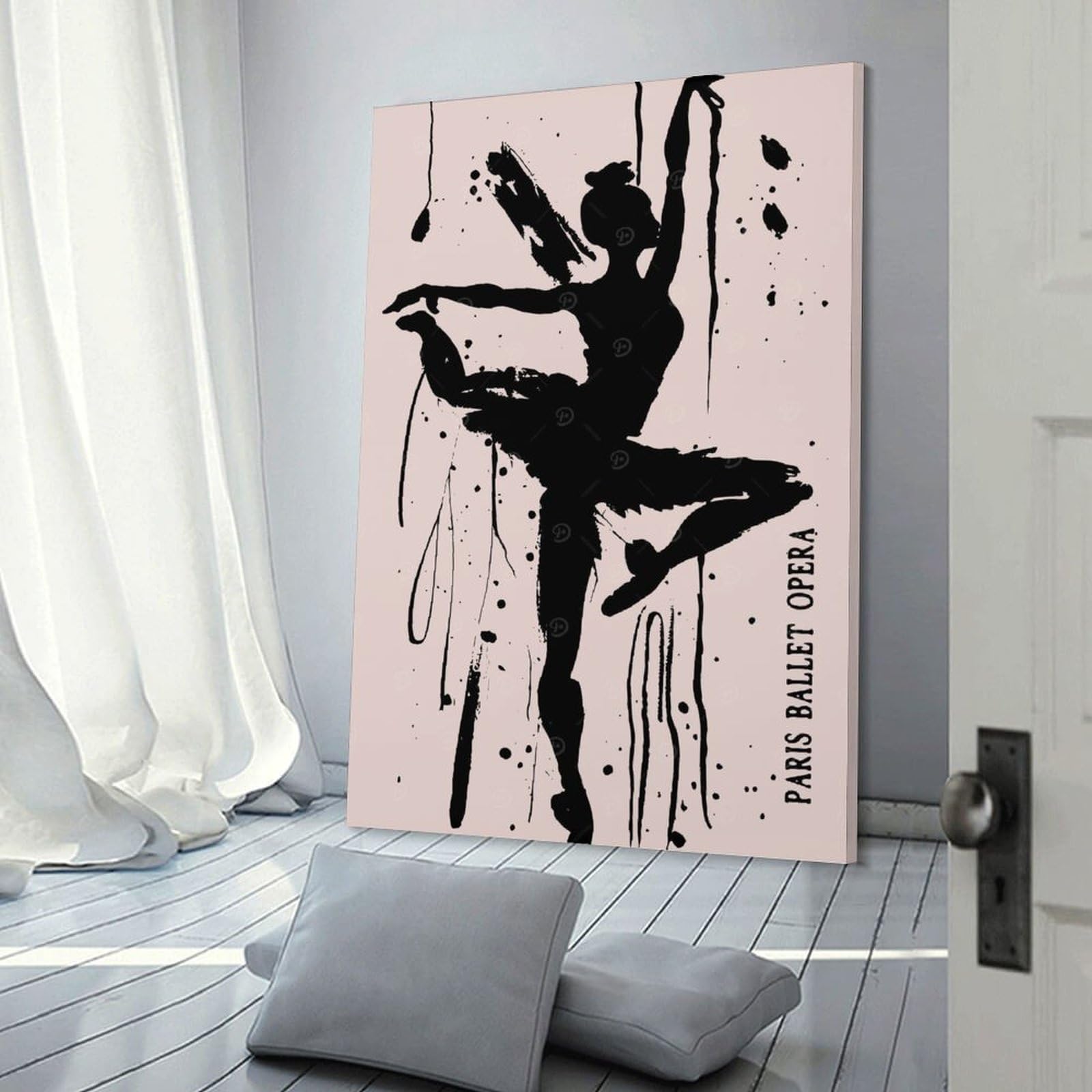 Junmoney Paris Ballet Canvas Wall Picture 08x12inch(20x30cm), for Study, Office Or Focused Interiors, Home Office Artwork with Decorative Appeal