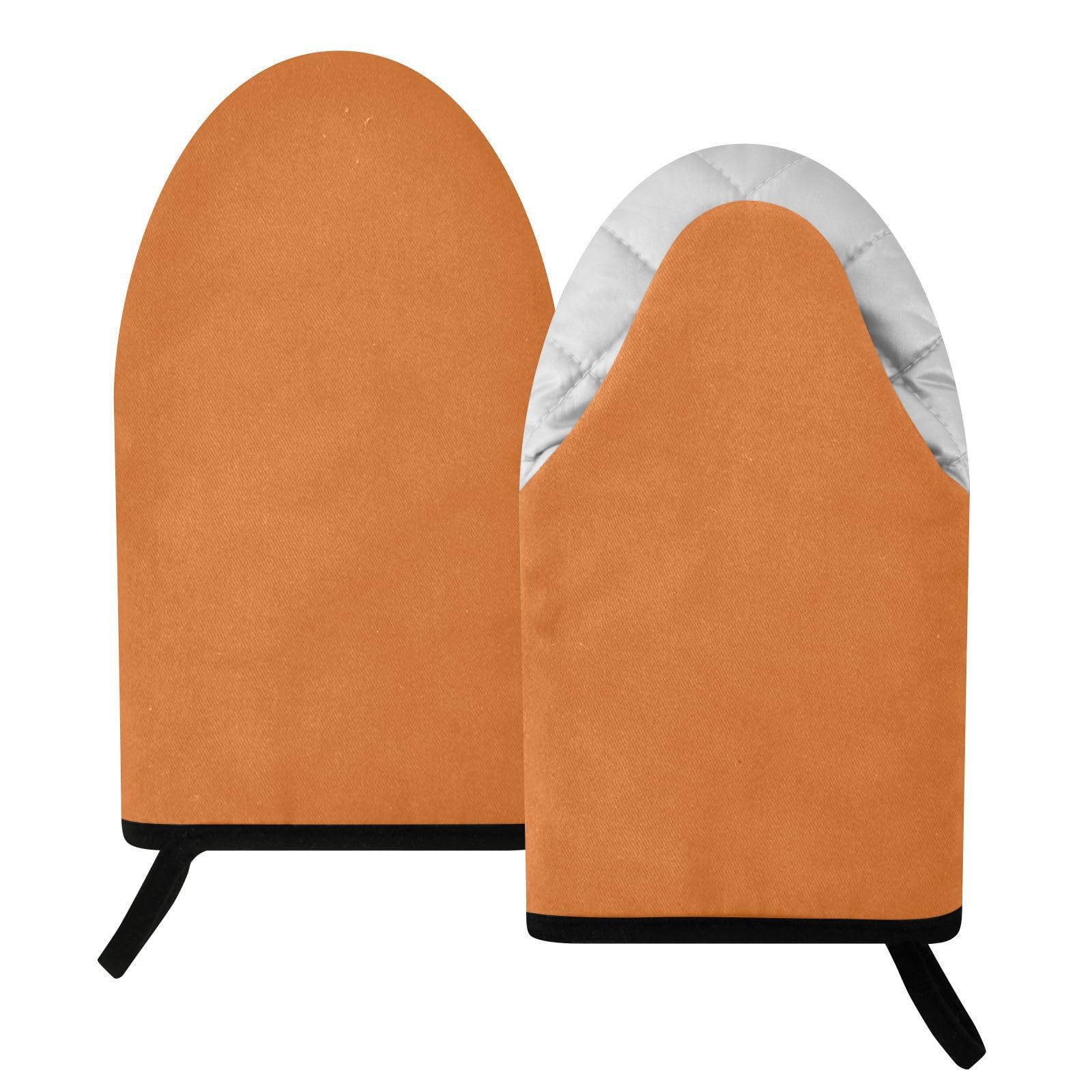 BURSTDDY Orange Color Oven Mitt,Heat Resistant Kitchen Mitts for Cooking