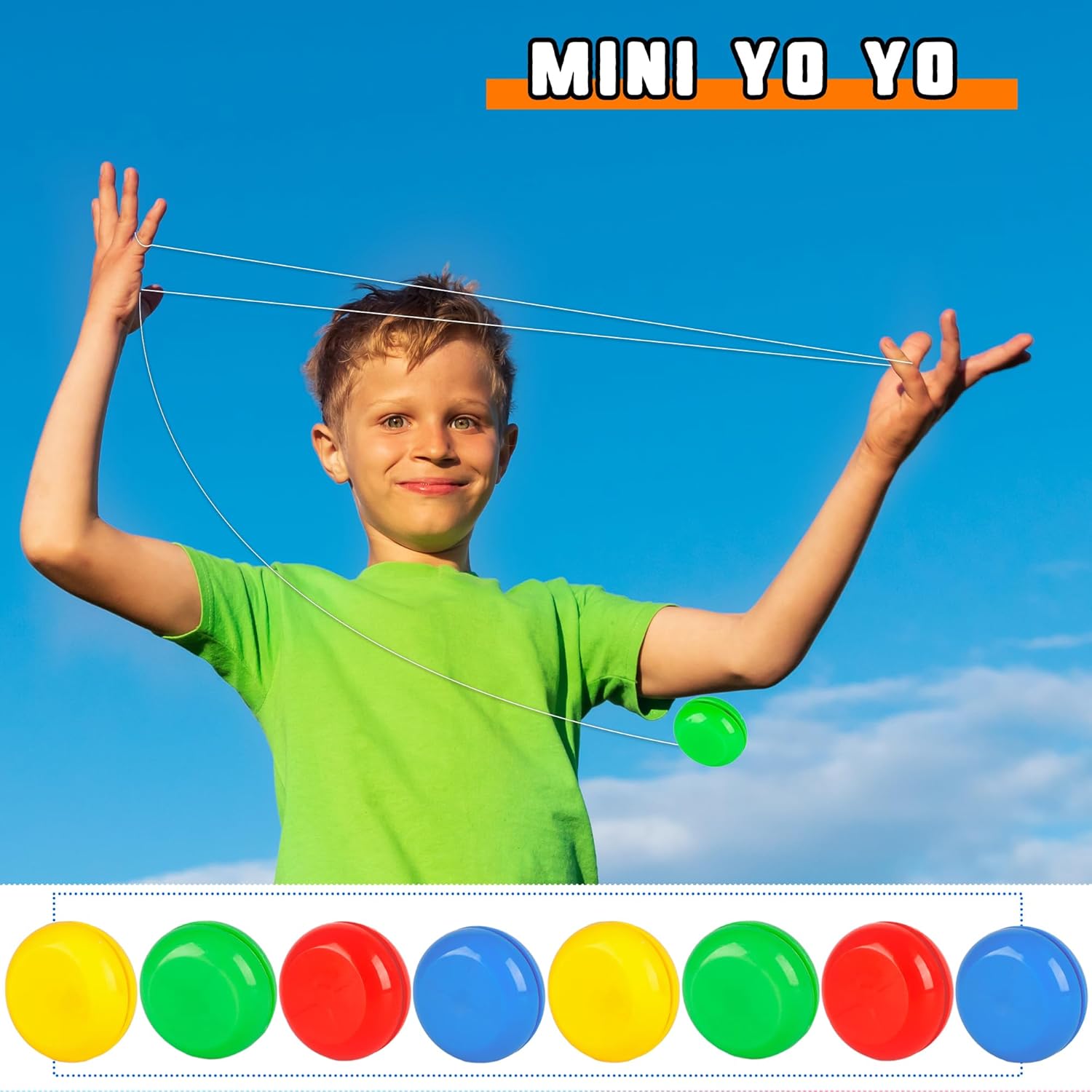 100 Pcs Mini Yo Yos Bulk 1.4 inch Plastic Beginner Yoyo Toys for Birthday Party Favors Classroom Rewards Carnival Prizes Goodie Bag Fillers, 4 Colors