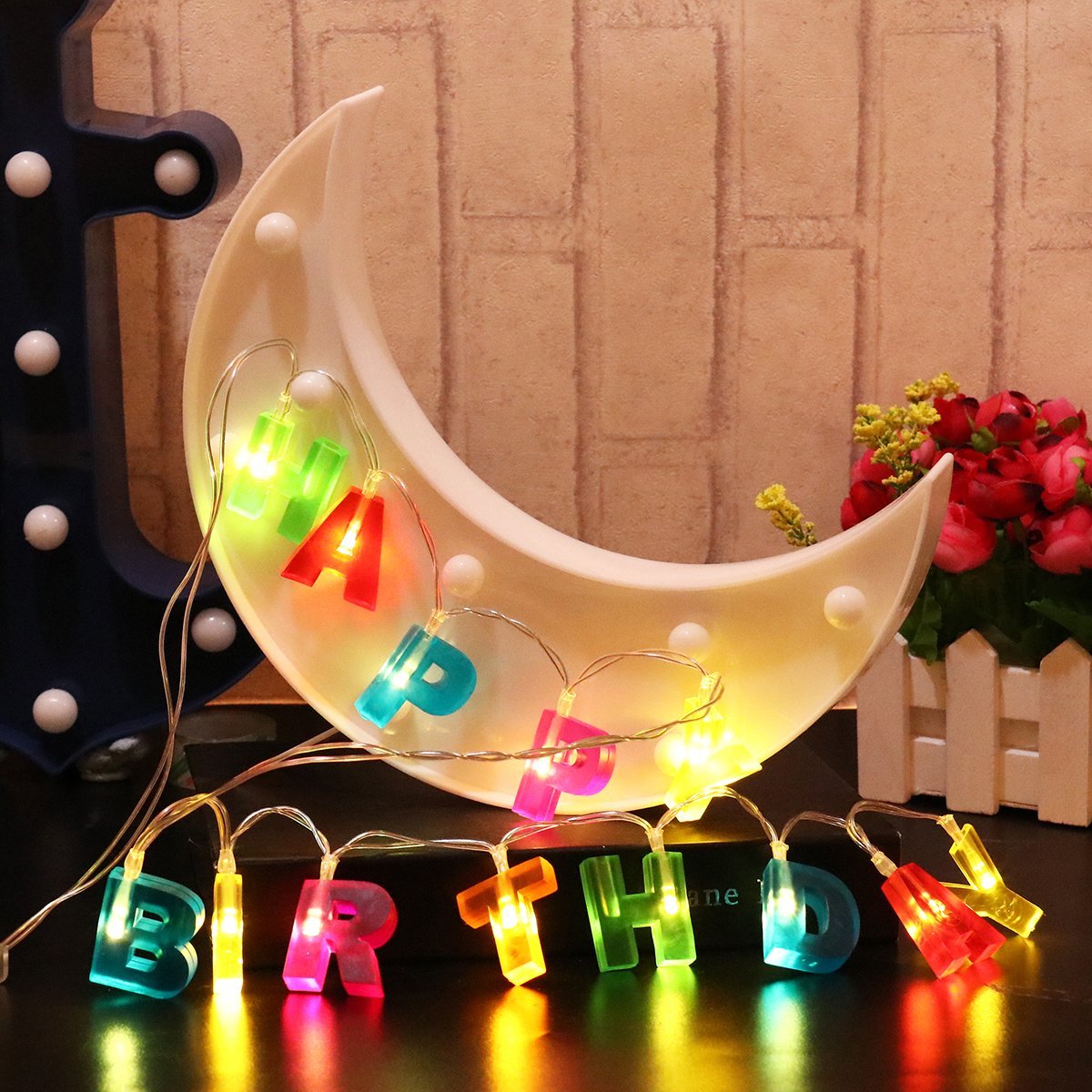 Maharaj Happy Birthday Lights -13 LED Letter Battery Operated String Lights Party Decorations, Multicolor