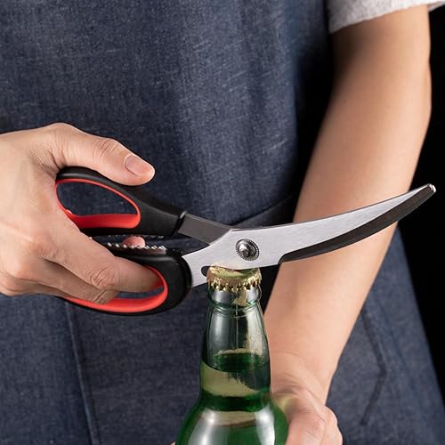 Miniatura 3 de Tijera de cocina resistente para aves de corral, multiusos, para barbacoa, carne, filete de alimentos, corte de acero inoxidable, ultra afilada, con