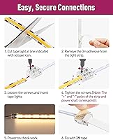 Vista 6 de EMITEVER Conectores de tira LED, 2 paquetes de conectores de luz de cinta LED, 2 pines, sin soldadura, tornillo de apriete, conector de extensión
