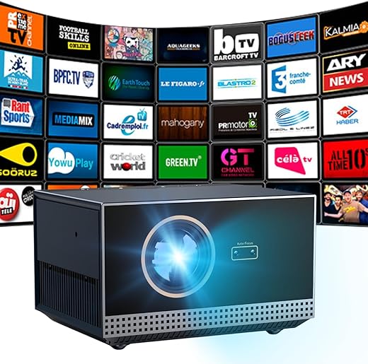 PIXPAQ Vivid 10200 Lumens | 850 ANSI Lumen | HDMI ARC |Native 1080P Fully Automatic, Android TV Projector for Home, 300″ Screen 4D Keystone with…