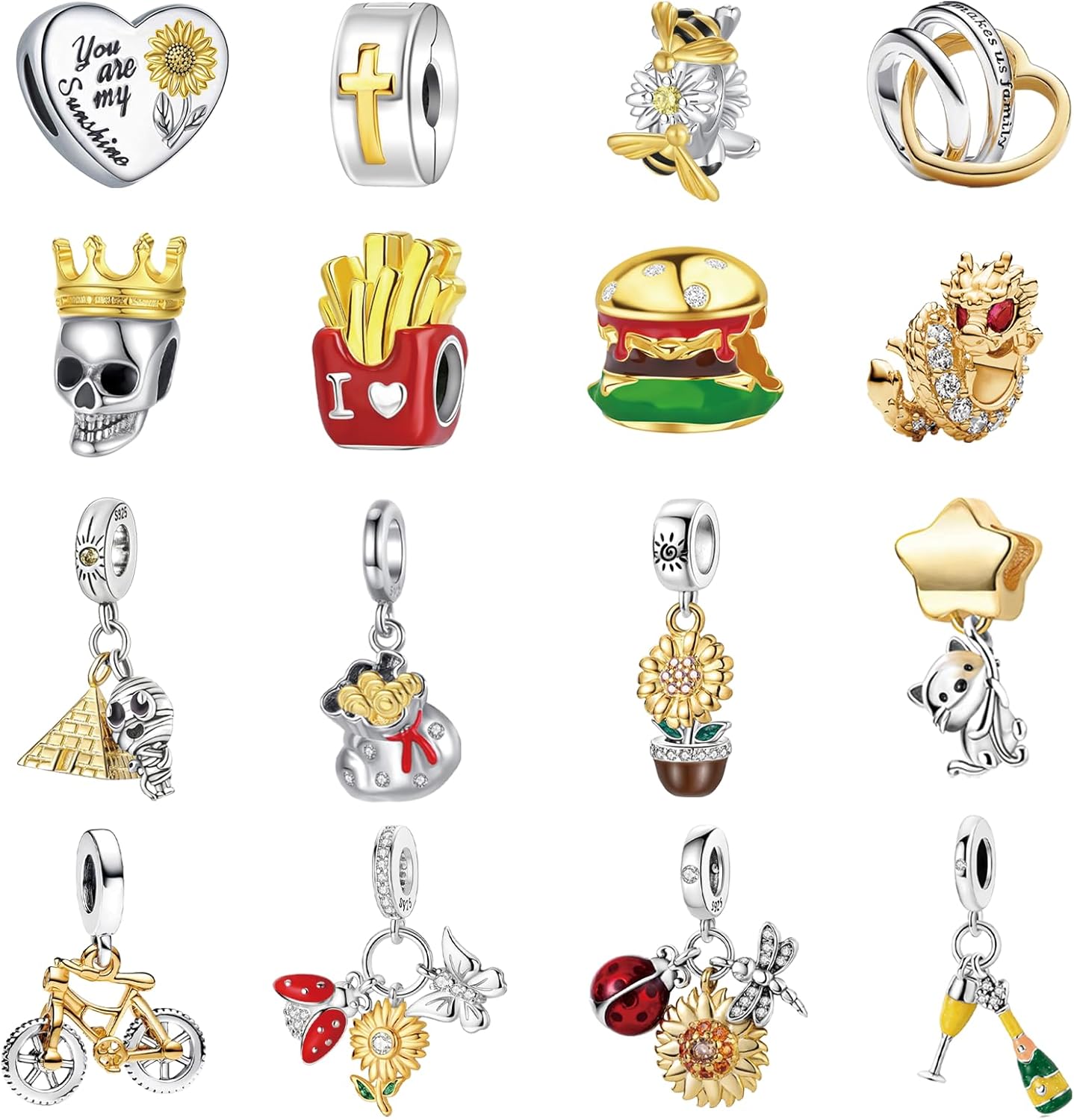 Multiple Surprise Blind Charms for Pandora Bracelet - 925 Sterling Silver Pendant Bead Charm for Bracelets and Necklace Dangle Beads Surprising Fashion Valentines Gifts for Wife/Girlfriend Women