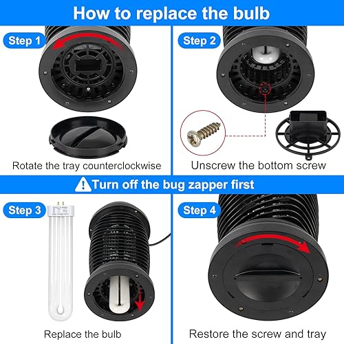 Miniatura 7 de Bombilla de repuesto para X3, T6, T8, T9 K15 Bug Zapper al aire libre, 15W, 4 pines en forma de U individual bombilla de tubo doble