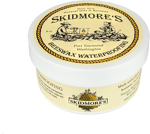 Skidmore's Impermeabilizante de cera de abeja de alta calidad, fórmula natural y no tóxica que evita y protege tu cuero y madera de daños por agua,