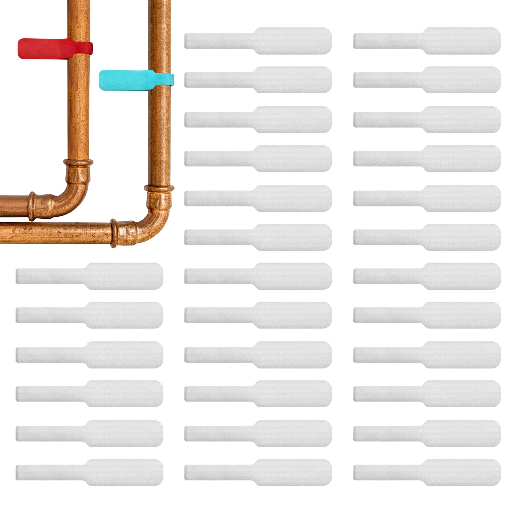 Wrap-It Storage Cable Labels, Large, White (30-Pack) Write On Cord Tags for Cable Management and Organizer for Electronics, Computers and More