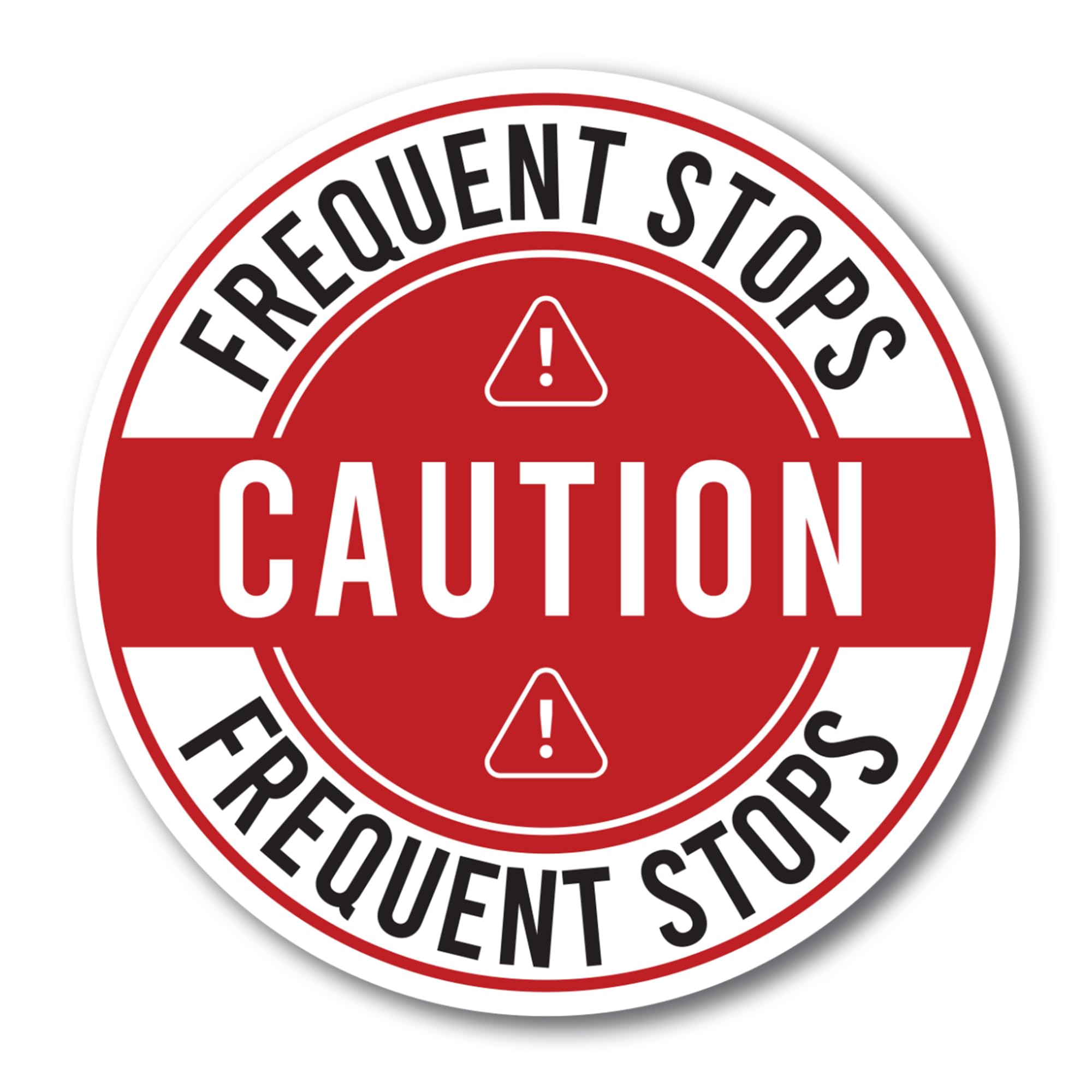 Magnet Me Up Caution Vehicle Makes Frequent Stops Magnet Decal, 5 Inch, Heavy Duty Automotive Magnet for Car Truck SUV, Great for Delivery Drivers,