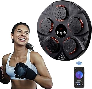 LXHGVKHJ Music Boxing Machine, Smart Electronic Boxing Trainer Wall Mounted, Boxing Gloves Included For Safety, Bluetooth Boxing Target For Kids And Adults Speed And Agility Training