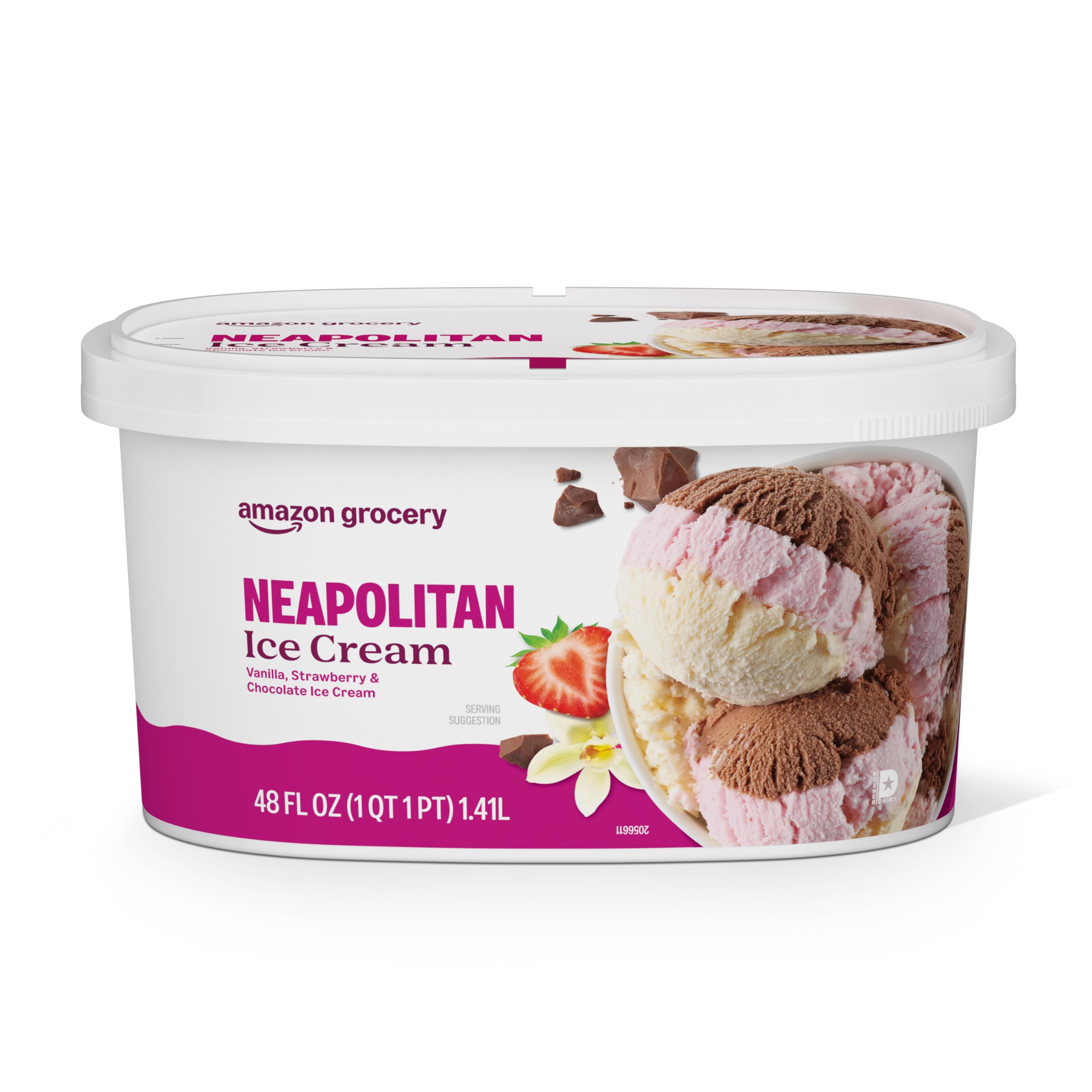 Amazon.com: Amazon Grocery, Neapolitan Ice Cream, 48 Fl Oz