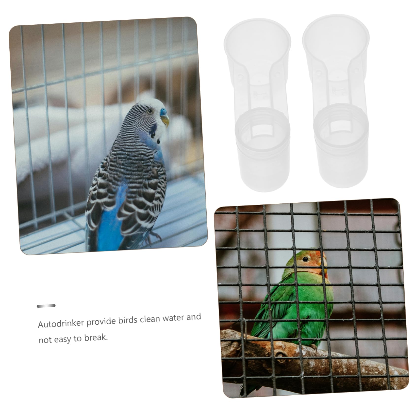 Bevitore Uscita 10 Plastico per e Uccelli a Bianco Pezzi Doppia o in Facile da Pulire Pappagalli e Voliere Casa Zoo