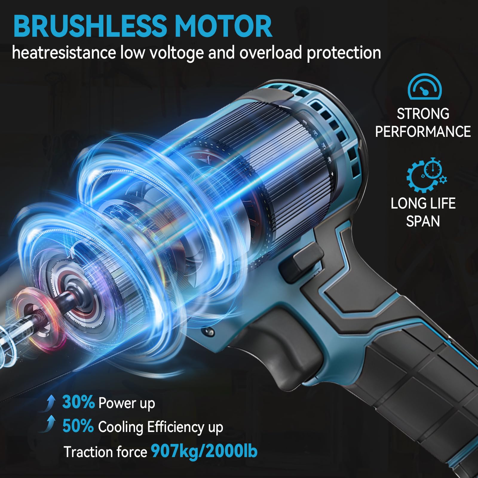 Alicates de remachado compatible con batería Ma-Kita de 18 V-21 V, pistola de remache inalámbrica y sin escobillas para remaches de 1/8 pulgadas