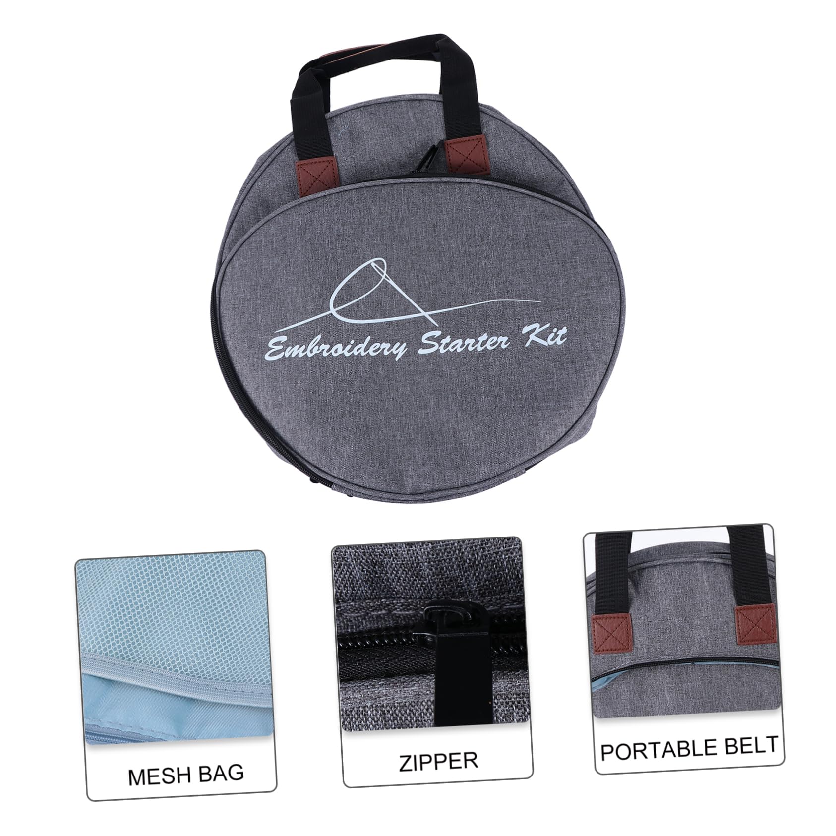 Veemoon Embroidery Project Carrying Bag Storage Bag Organizer for Cross Stitch Embroidery Tools Compact Lightweight