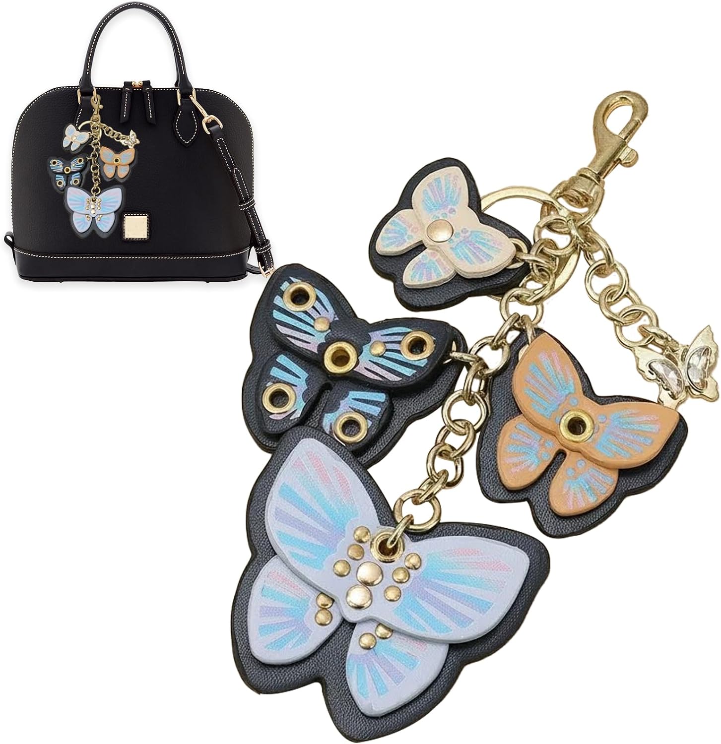 Flower Bag Charms for Women Purse Charms for Handbags Leather Flower Keychain Retro Aesthetic Keychain Accessories