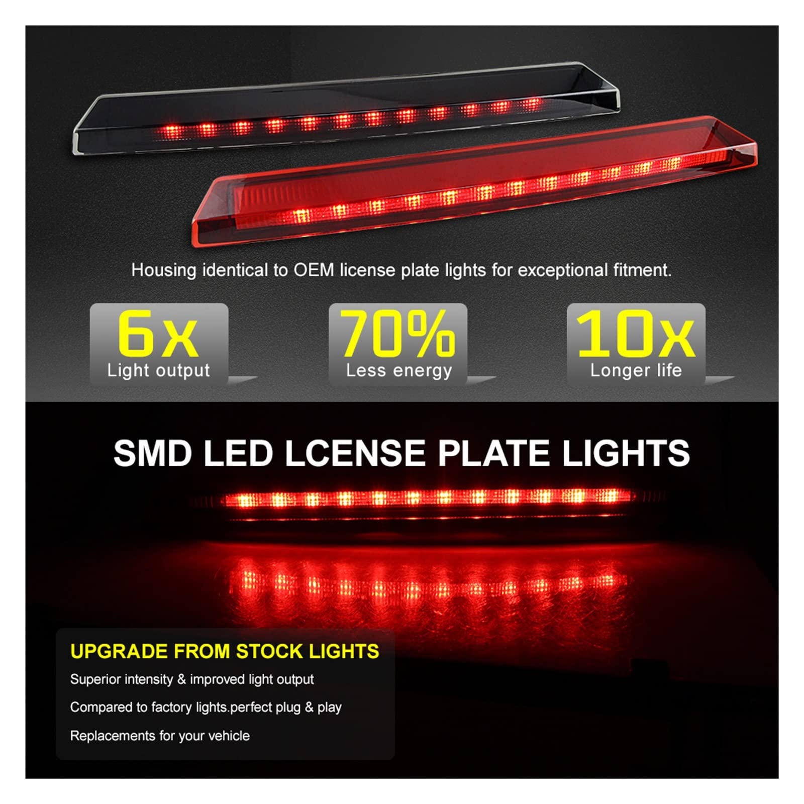 Car Third Tail LIGHT Brake Stop Light Rear Trunk Signal Lamp Assembly Fit For FORD MUSTANG 1999-2004 Car Accessories 1R3Z13A613AB (Color : 1pcs LED Red Lens)