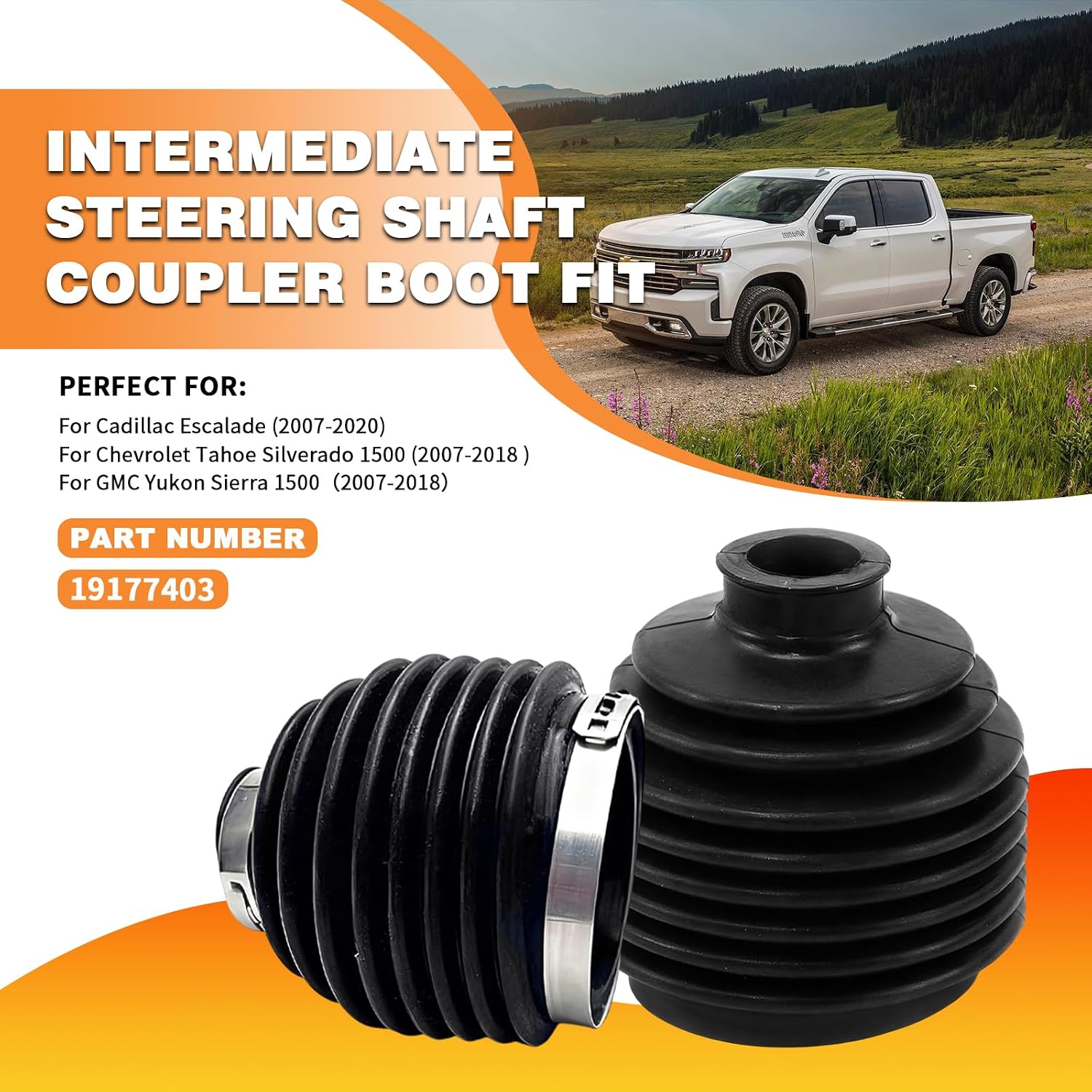 Intermediate Steering Shaft Coupler Boot Fit for Chevrolet Silverado GM Cadillac 2007-2020 Replace 19177403 19210226 84386512
