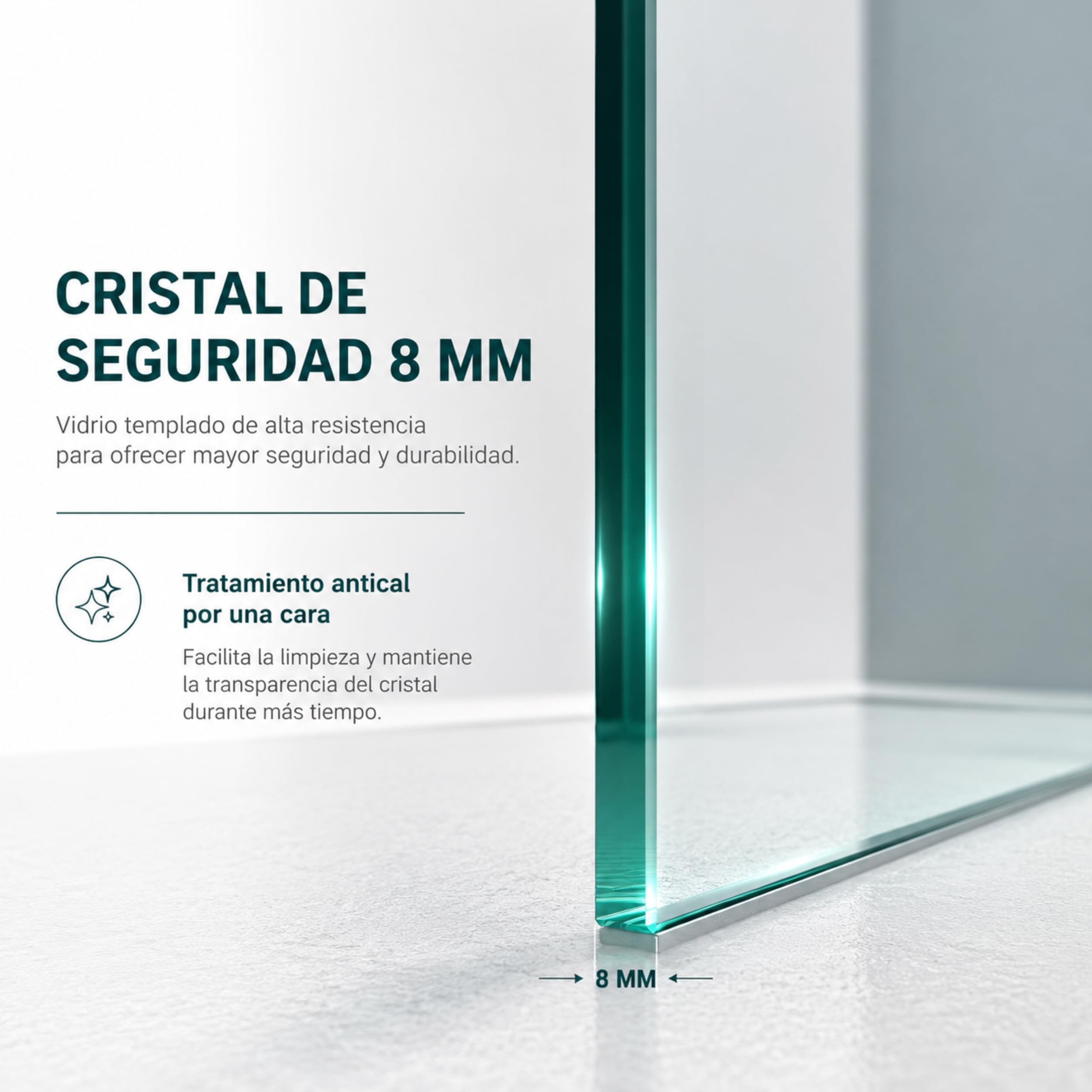 Mampara Ducha Fija - Mamparas de Ducha Fija con Cristal Templado 8 mm – Cristal Transparente con Tratamiento Antical - Perfilería Negro Mate – 88 a 90 cm (Ancho Adaptable) x 200 cm (Alto)