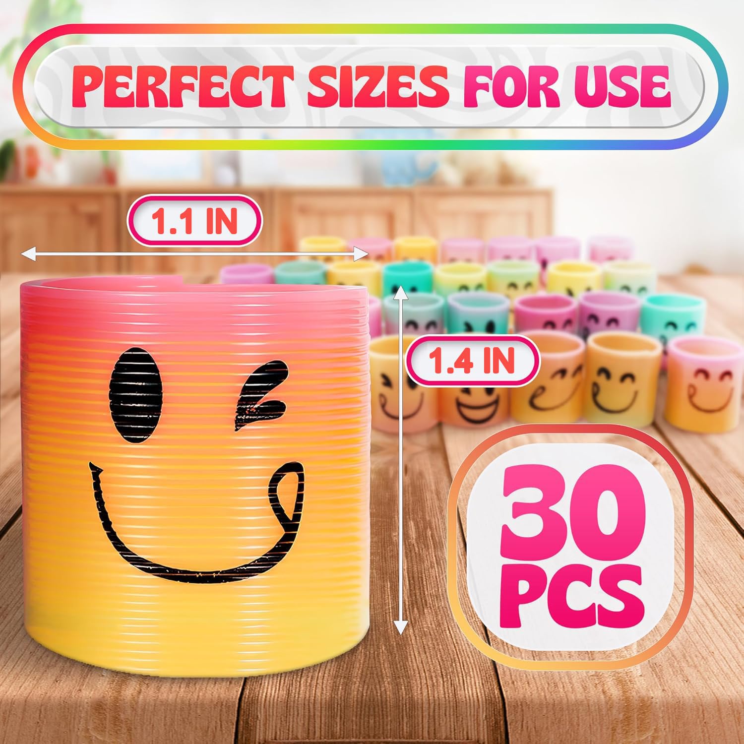 30 Pcs Mini Spring Party Favors Birthday Toys for Goodie Bags - Small Plastic Spring Toys Bulk Party Favors Mini Rainbow Plastic Coil Spring Gifts Bulk - Colorful Magic Spring Mini Fidget Toys Bulk