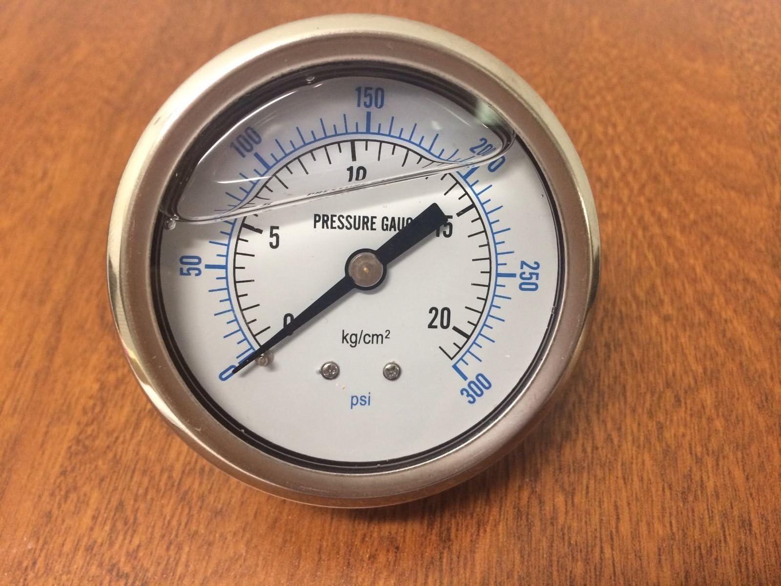 Liquid Filled 2.5" Face 300 PSI Air Pressure Gauge Center Back Mount