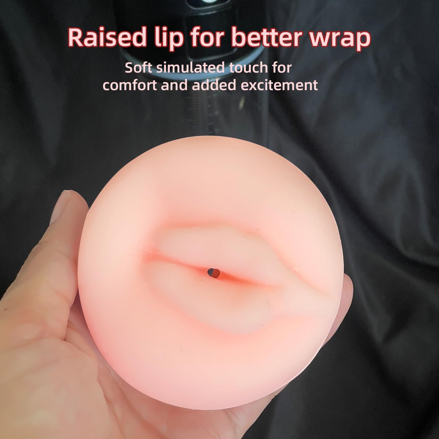 2-piece Penis Pump Simulated Inverted Model, Realistic Sleeve Replacement Sealing Cap for 2.5-inch Cylindrical Large Penis Pump Sleeve, Male Enhancement Growth Pump Cap (Pink)